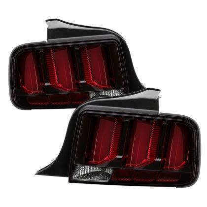 Spyder 05-09 Ford Mustang (Red Light Bar) LED Tail Lights - Black ALT-YD-FM05V3-RBLED-BK - GUMOTORSPORT