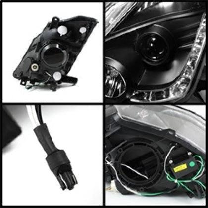 Spyder Nissan 350Z 2003 - 2005 Projector Headlights Halogen Model Only - DRL Black PRO-YD-N350Z02-DRL-BK - GUMOTORSPORT