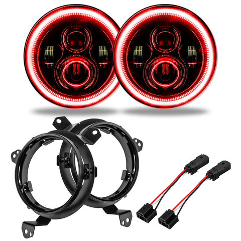 Oracle Jeep Wrangler JL/Gladiator JT 7in. High Powered LED Headlights (Pair) - Red