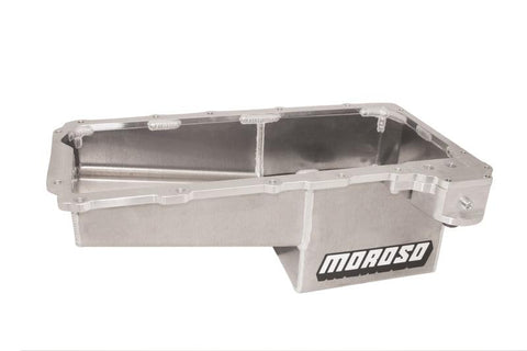 Moroso GM LS/16-Up COPO Camaro (w/Rear Sump) Drag Race Baffled Wet Sump 7qt 7.5in Aluminum Oil Pan - GUMOTORSPORT