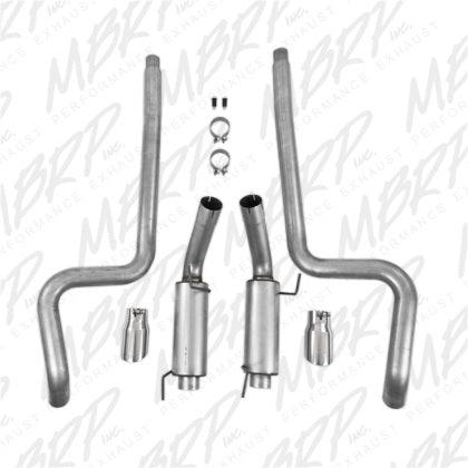 MBRP 3" Cat Back, Dual Split Rear, Race Version, AL, Ford Mustang GT 4.6L 2005 - 2009 | Shelby GT500 2007 - 2010 - GUMOTORSPORT