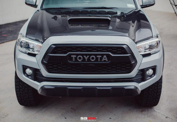 Seibon 2016 - 2021 Toyota Tacoma TR-Style Carbon Fiber Hood - GUMOTORSPORT