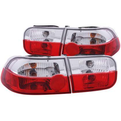 ANZO 1992-1995 Honda Civic Taillights Red/Clear - GUMOTORSPORT