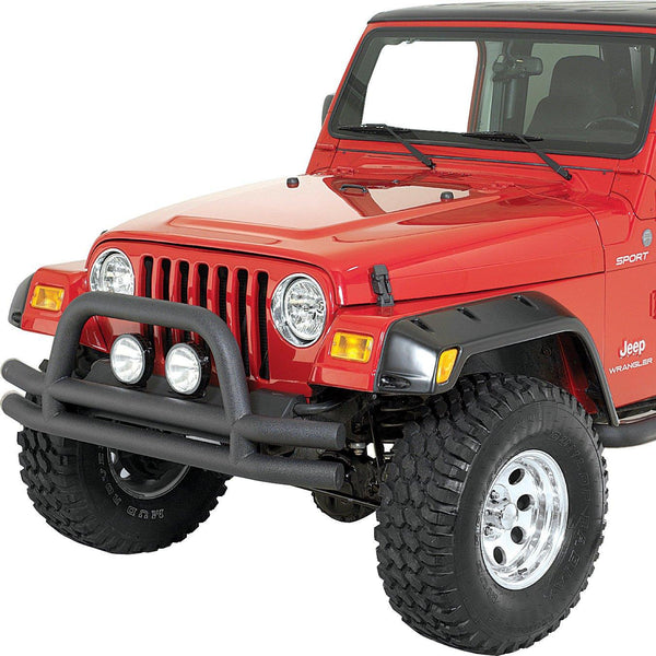 Rugged Ridge 3-In Dbl Tube Front Bumper Black 76-06 CJ &Jeep Wrangler - GUMOTORSPORT