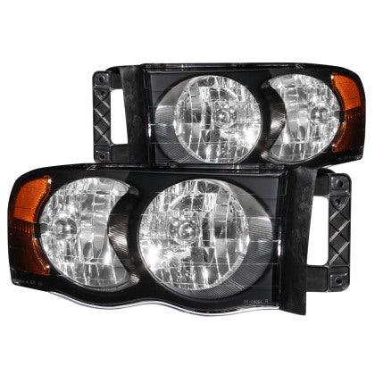 ANZO 2002-2005 Dodge Ram 1500 Crystal Headlights Black - GUMOTORSPORT