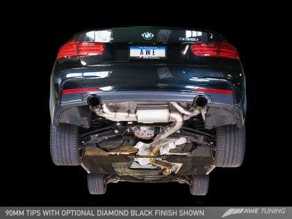 AWE Tuning BMW F3X 335i/435i Touring Edition Axle-Back Exhaust - Chrome Silver Tips (102mm) - GUMOTORSPORT