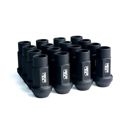 BLOX Racing Street Series Forged Lug Nuts - Flat Black 12 x 1.25mm - Set of 20 (New Design) - GUMOTORSPORT