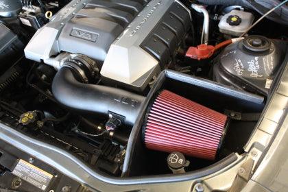 JLT 10-15 Chevrolet Camaro 6.2L Black Textured Cold Air Intake Kit w/Red Filter - Tune Req - GUMOTORSPORT