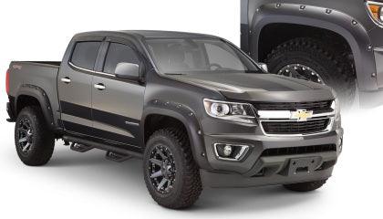 Bushwacker 2015 - 2021 Chevy Colorado Fleetside Pocket Style Flares 4pc 74.0in Bed - Black - GUMOTORSPORT