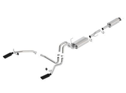 Borla 2011-2014 Ford F-150 Cat-Back Exhaust System S-Type with Black Tips Part # 140416BC - GUMOTORSPORT