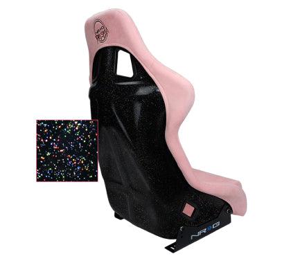 NRG FRP Bucket Seat PRISMA Edition W/ pearlized Back Pink Alcantara - Large - GUMOTORSPORT