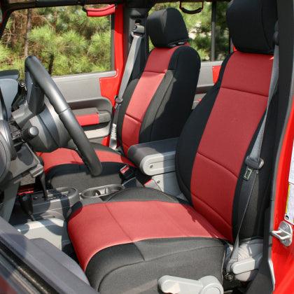Rugged Ridge Seat Cover Kit Black/Red 11-18 Jeep Wrangler JK 4dr - GUMOTORSPORT