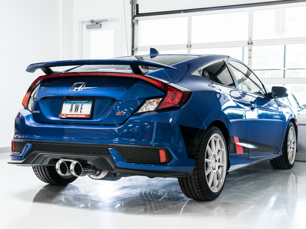 AWE Tuning 2016 - 2021 Honda Civic Si Touring Edition Exhaust w/Front Pipe & Dual Chrome Silver Tips