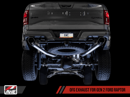 AWE Tuning 2017+ Ford Raptor 0 FG Performance Exhaust System - w/ Diamond Black Tips - GUMOTORSPORT