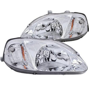 ANZO 1999-2000 Honda Civic Crystal Headlights Chrome - GUMOTORSPORT