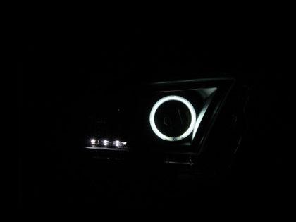 ANZO 2010-2014 Ford Mustang Projector Headlights w/ Halo Black (CCFL) - GUMOTORSPORT