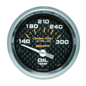 Autometer Carbon Fiber 52mm 140-300 Deg F Electronic Oil Temperature Gauge - GUMOTORSPORT