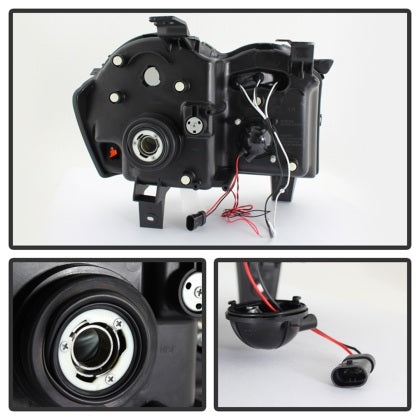 Spyder Jeep Grand Cherokee 2005 - 2007 Projector Headlights LED Halo LED Blk Smke PRO-YD-JGC05-HL-BSM