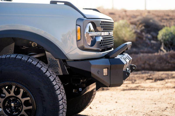 DV8 Offroad 2021+ Ford Bronco Front Bumper Winch Capable w/ Optional Bull Bar/Aux Light Opening - GUMOTORSPORT