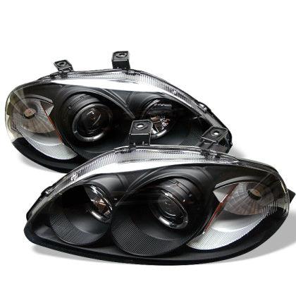 Spyder Honda Civic 96-98 Projector Headlights LED Halo Amber - GUMOTORSPORT