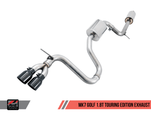 AWE Tuning VW MK7 Golf 1.8T Touring Edition Exhaust w/Diamond Black Tips (90mm) - GUMOTORSPORT