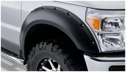 Bushwacker 11-16 Ford F-250 Super Duty Styleside Pocket Style Flares 4pc 98.0/81.8in Bed - Black - GUMOTORSPORT