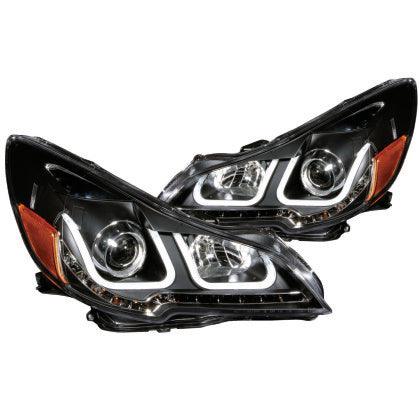 ANZO 2010 - 2014 Subaru Outback / Legacy Projector Headlights w/ U-Bar Black ( Halogen Models ) - GUMOTORSPORT
