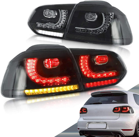 VLAND Smoked Sequential Tail lamps for Volkswagen VW Golf 6 MK6 GTI R 2010 2011 2012 2013 2014 (Full LED Plug and Play) - GUMOTORSPORT