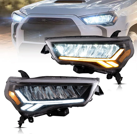 VLAND Led Headlights Toyota 4Runner 2014-2021 w/Amber Sequential Turn Signal