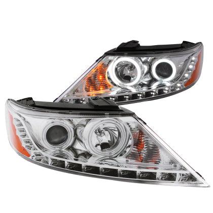 ANZO 2011 - 2013 Kia Sorento Projector Headlights w/ Halo Chrome (CCFL) - GUMOTORSPORT