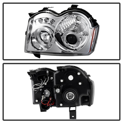 Spyder Jeep Grand Cherokee 2005 - 2007 Projector Headlights LED Halo LED Chrm Low 9006 PRO-YD-JGC05-HL-C