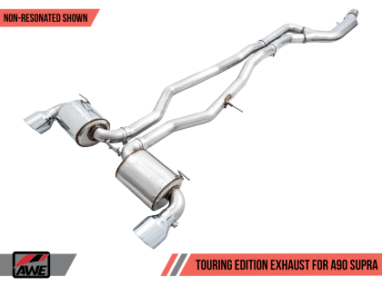 AWE 2020+ Toyota Supra A90 Non-Resonated Touring Edition Exhaust - 5in Chrome Silver Tips - GUMOTORSPORT