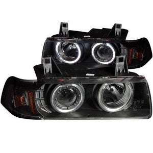 ANZO 1992-1998 BMW 3 Series E36 Projector Headlights w/ Halo Black G2 - GUMOTORSPORT