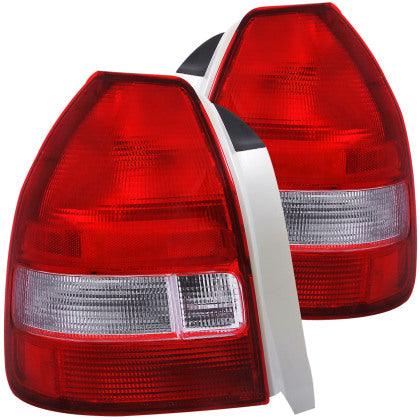 ANZO 1996-2000 Honda Civic 3 Door Taillights Red/Clear - GUMOTORSPORT