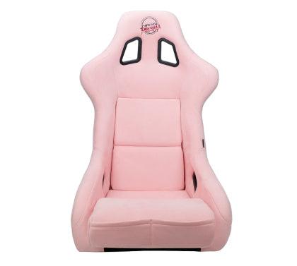 NRG FRP Bucket Seat PRISMA Edition W/ pearlized Back Pink Alcantara - Large - GUMOTORSPORT