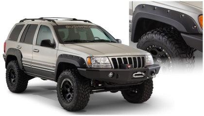 Bushwacker 99-04 Jeep Grand Cherokee Cutout Style Flares 4pc - Black - GUMOTORSPORT