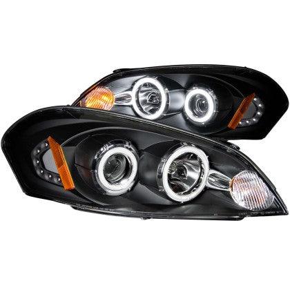 ANZO 2006 - 2013 Chevrolet Impala / 2006 - 2007 Chevrolet Monte Carlo Projector Headlights w/ Halo Black - GUMOTORSPORT