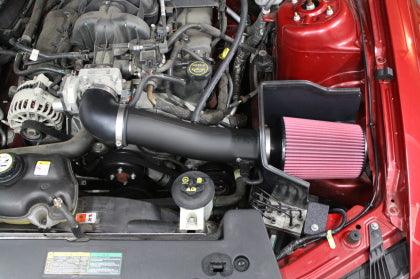 JLT 05-09 Ford Mustang V6 Series 2 Black Textured Cold Air Intake Kit w/Red Filter - Tune Req - GUMOTORSPORT
