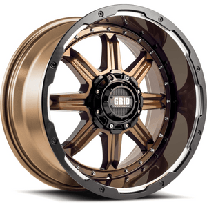 GRID Wheels GD10 Painted Gloss Bronze Black Lip 18x9 5x139.7 5.59 back spacing - GUMOTORSPORT