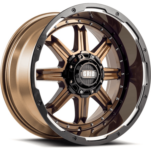GRID Wheels GD10 Painted Gloss Bronze Black Lip 18x9 5x139.7 5.59 back spacing - GUMOTORSPORT