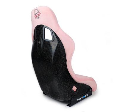 NRG FRP Bucket Seat Prisma Edition w/ Pearlized Back and Pink Alcantara (Medium) - GUMOTORSPORT