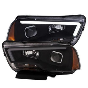 ANZO 11-14 Dodge Charger Projector Headlights w/ Plank Style Design Black - GUMOTORSPORT