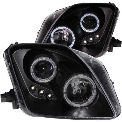 ANZO 1997-2001 Honda Prelude Projector Headlights w/ Halo Black w/ LED - GUMOTORSPORT