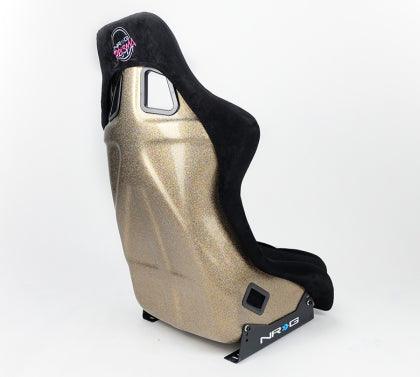 NRG FRP Bucket Seat ULTRA Edition - Large (Black Alcantara/Gold Glitter Back) - GUMOTORSPORT