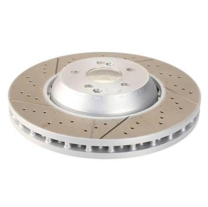 SHW 05-17 Subaru WRX STi 2.5L Front Drilled-Slotted Lightweight Brake Rotor - GUMOTORSPORT
