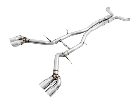 AWE Tuning 2016 - 2024 Chevy Camaro SS / ZL1 / LT1 Resonated Cat-Back Exhaust -Track Edition (Quad Chrome Silver Tips)