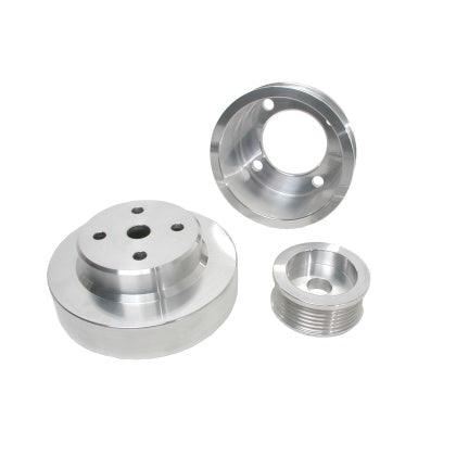 BBK 86-93 Mustang 5.0 Underdrive Pulley Kit - Lightweight CNC Billet Aluminum (3pc) - GUMOTORSPORT