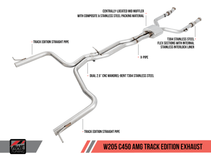 AWE Tuning Mercedes-Benz W205 C450 AMG / C400 Track Edition Exhaust - GUMOTORSPORT