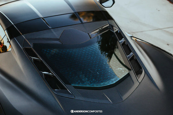 Anderson Composites 2020 + Chevrolet Corvette C8 OE Carbon Fiber Decklid Housing (w/o Backup Camera) - GUMOTORSPORT