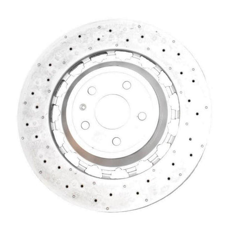 SHW 17-19 Audi RS3 2.5L Front Drilled-Dimpled Lightweight Brake Rotor - GUMOTORSPORT